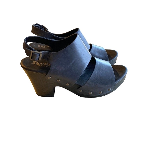KorkEase Shoes Korks Kork Ease Annaleigh Black Leather 75 Strappy